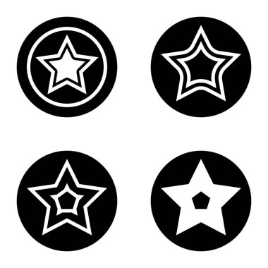 Yıldız1sg Düz Simge Seti Beyaz Arkaplanda İzole Edildi