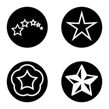 Yıldız1sg Düz Simge Seti Beyaz Arkaplanda İzole Edildi