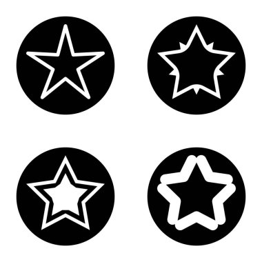 Yıldız1sg Düz Simge Seti Beyaz Arkaplanda İzole Edildi