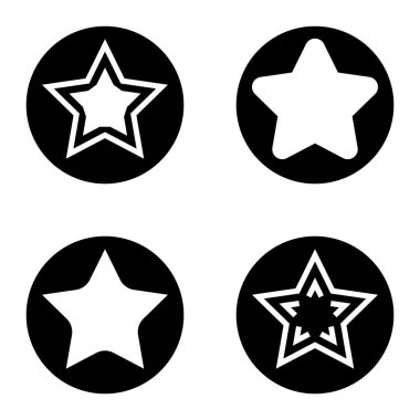 Yıldız1sg Düz Simge Seti Beyaz Arkaplanda İzole Edildi