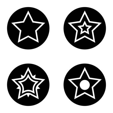 Yıldız1sg Düz Simge Seti Beyaz Arkaplanda İzole Edildi