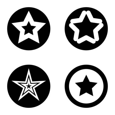 Yıldız1sg Düz Simge Seti Beyaz Arkaplanda İzole Edildi