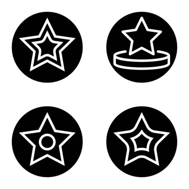 Yıldız1sg Düz Simge Seti Beyaz Arkaplanda İzole Edildi