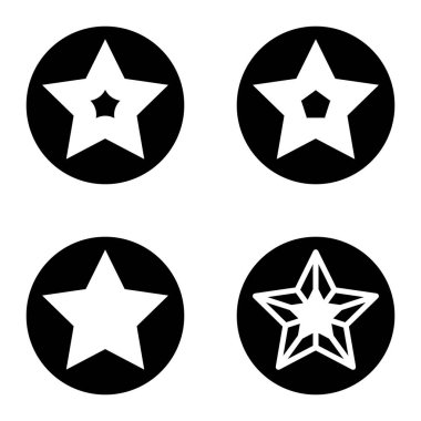 Yıldız1sg Düz Simge Seti Beyaz Arkaplanda İzole Edildi