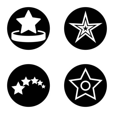 Yıldız1sg Düz Simge Seti Beyaz Arkaplanda İzole Edildi