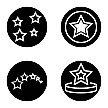 Yıldız1sg Düz Simge Seti Beyaz Arkaplanda İzole Edildi