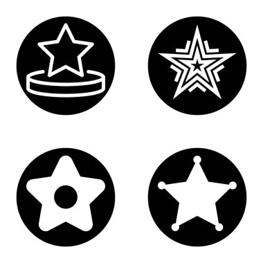 Yıldız1sg Düz Simge Seti Beyaz Arkaplanda İzole Edildi