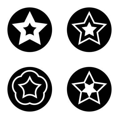 Yıldız1sg Düz Simge Seti Beyaz Arkaplanda İzole Edildi