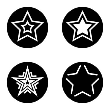 Yıldız1sg Düz Simge Seti Beyaz Arkaplanda İzole Edildi