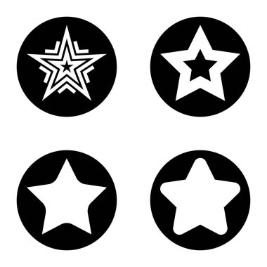 Yıldız1sg Düz Simge Seti Beyaz Arkaplanda İzole Edildi