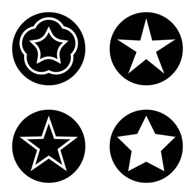 Yıldız1sg Düz Simge Seti Beyaz Arkaplanda İzole Edildi