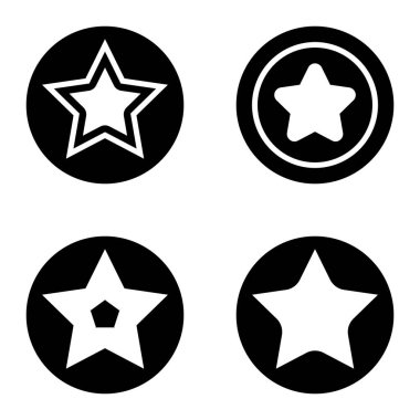 Yıldız1sg Düz Simge Seti Beyaz Arkaplanda İzole Edildi