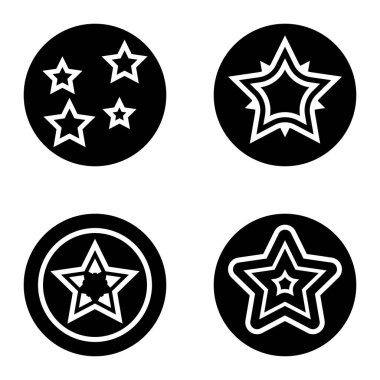 Yıldız1sg Düz Simge Seti Beyaz Arkaplanda İzole Edildi