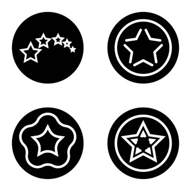 Yıldız1sg Düz Simge Seti Beyaz Arkaplanda İzole Edildi