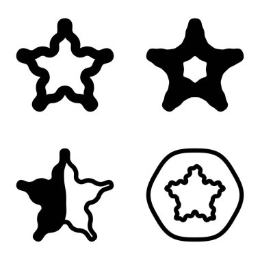 Wave _ star Düz Simge Seti Beyaz Arkaplanda İzole Edildi