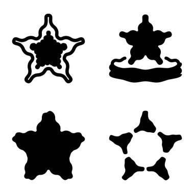 Wave _ star Düz Simge Seti Beyaz Arkaplanda İzole Edildi