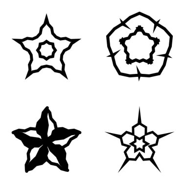 Wavestar Düz Simge Seti Beyaz Arkaplanda İzole Edildi