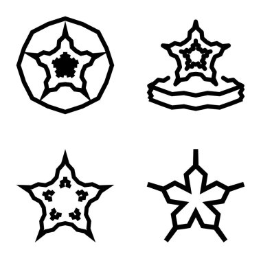 Wavestar Düz Simge Seti Beyaz Arkaplanda İzole Edildi