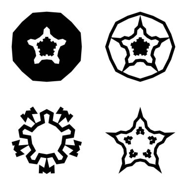 Wavestar Düz Simge Seti Beyaz Arkaplanda İzole Edildi