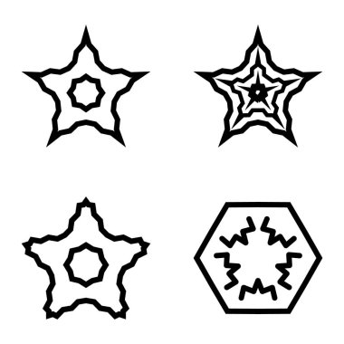 Wavestar Düz Simge Seti Beyaz Arkaplanda İzole Edildi