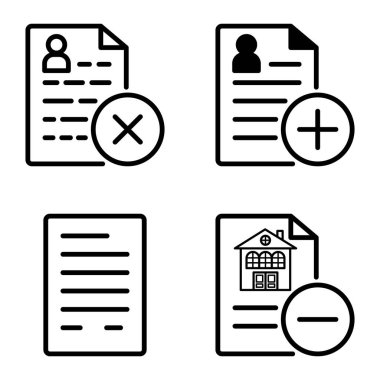 Doktor 1-2 Düz Simge Seti Beyaz Arkaplanda İzole Edildi