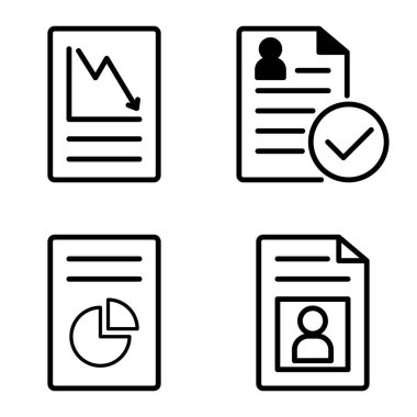 Doktor 1-2 Düz Simge Seti Beyaz Arkaplanda İzole Edildi