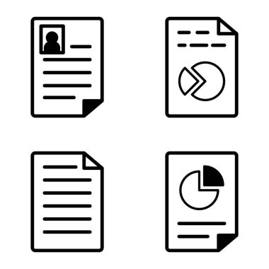 Doktor 1-2 Düz Simge Seti Beyaz Arkaplanda İzole Edildi