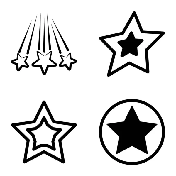 Stars1 2Starfall Flat Icon Set Isolated White Background — Stock Vector