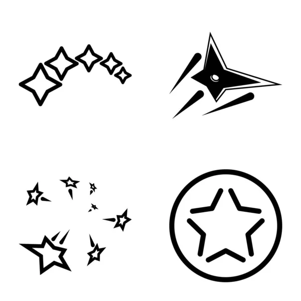 Stars1 Starfall Flat Icon Set Isolert Hvit Bakgrunn – stockvektor