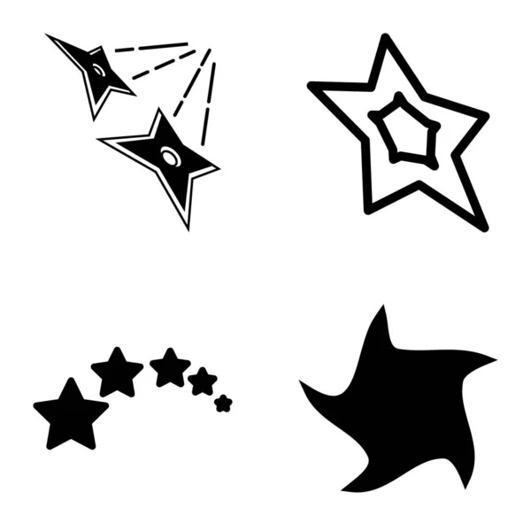 Stars1 2Starfall Flat Icon Set Isolated White Background — стоковый вектор