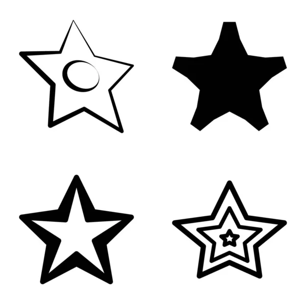 Star2 Плоский Набір Піктограм Ізольовано Білому Тлі — стоковий вектор