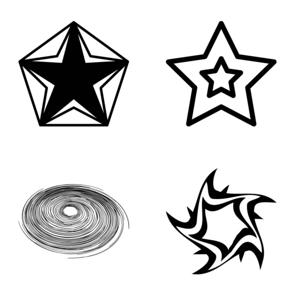 Stars2 Flat Icon Set Isoliert Auf Weißem Hintergrund — Stockvektor