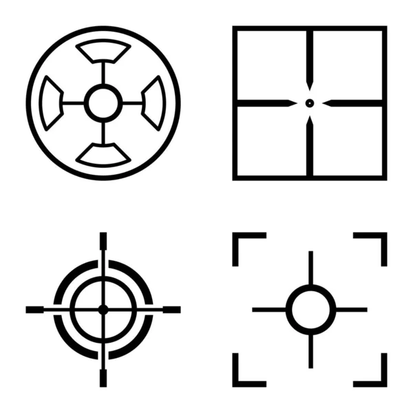 Crosshairs2 Set Icône Plat Isolé Sur Fond Blanc — Image vectorielle