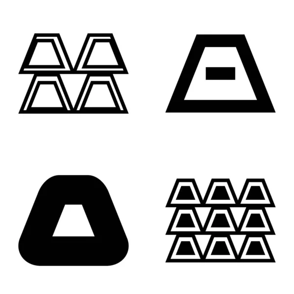 Abstract Trapeze2 Flat Icon Set Isoliert Auf Weißem Hintergrund — Stockvektor