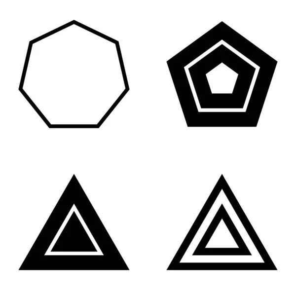 Polygon2 Flat Icon Set Geïsoleerd Witte Achtergrond — Stockvector