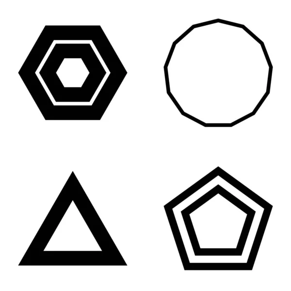 Polygon2 Flat Icon Set Geïsoleerd Witte Achtergrond — Stockvector