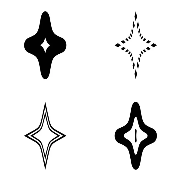 Rhombic_Star3 Flat Icon Set Isolated White Background — Image vectorielle