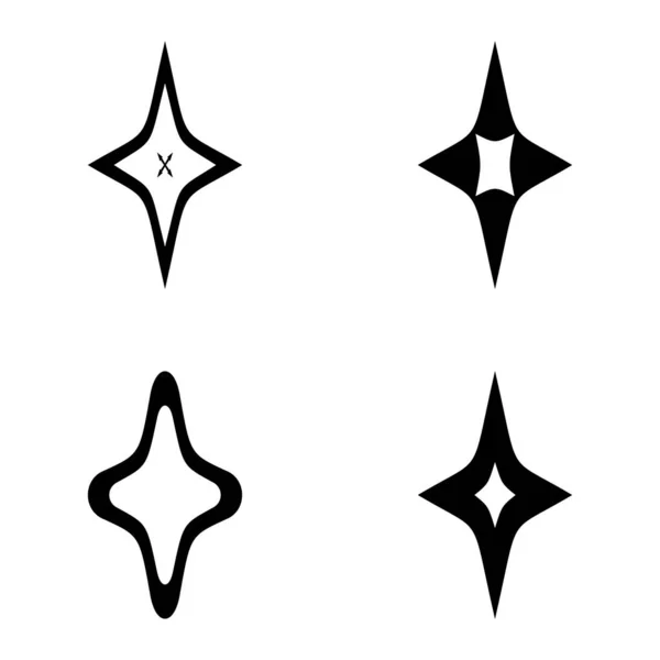 Conjunto Iconos Planos Rhombic Star3 Aislados Sobre Fondo Blanco — Vector de stock