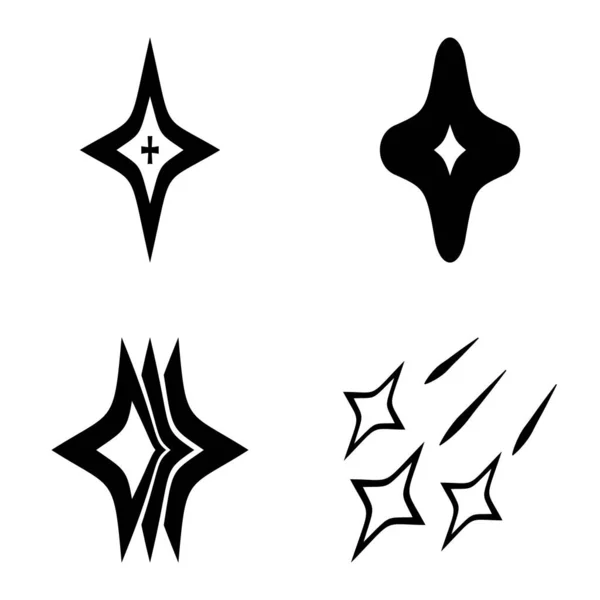 Rhombic_Star3 Flat Icon Set Isolated White Background — Stockový vektor