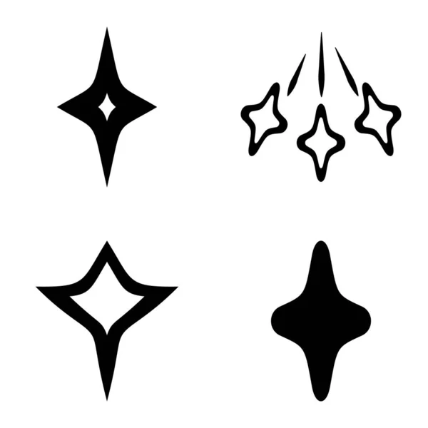 Набор Плоских Иконок Rhombic Star3 Белом Фоне — стоковый вектор