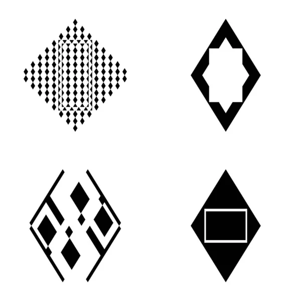 Rhombus2 Flat Icon Set Isoliert Auf Weißem Hintergrund — Stockvektor