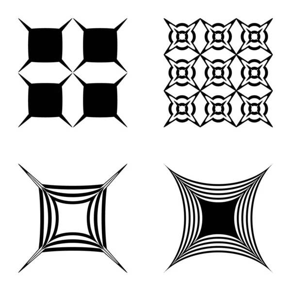 Kare _ star Düz Simge Seti Beyaz Arkaplanda İzole Edildi