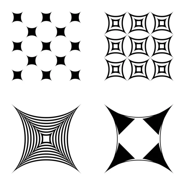 Kare _ star Düz Simge Seti Beyaz Arkaplanda İzole Edildi