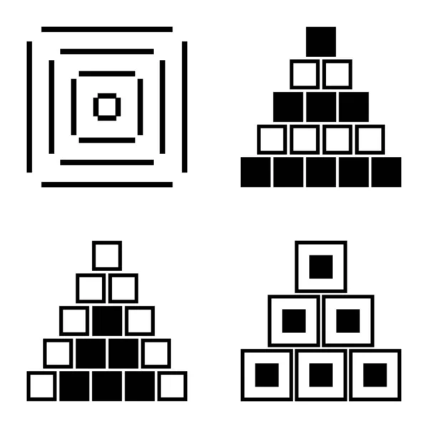 Ensemble Icônes Plates Square2 Isolé Sur Fond Blanc — Image vectorielle