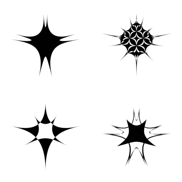 Starburst Flat Icône Ensemble Isolé Sur Fond Blanc — Image vectorielle