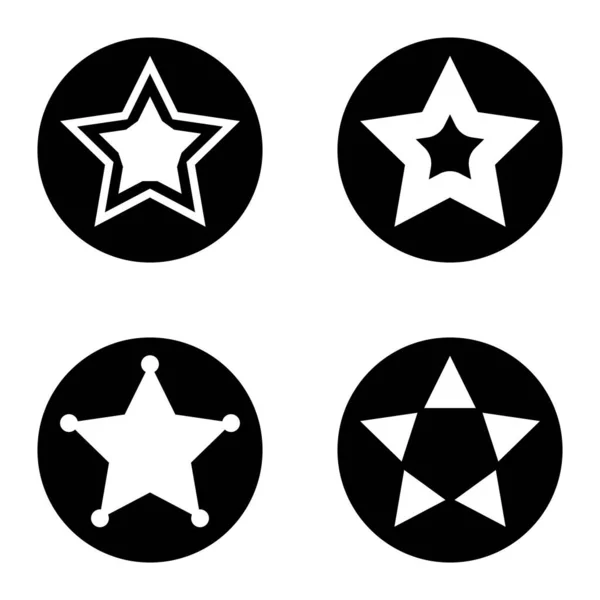 Stars1Sg Flat Icon Set Isolated White Background — Stockvektor