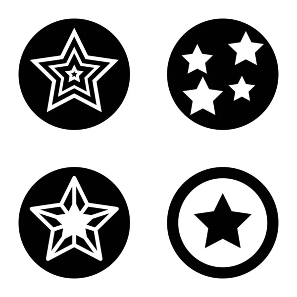 Stars1Sg Flat Icon Set Isolated White Background — 스톡 벡터