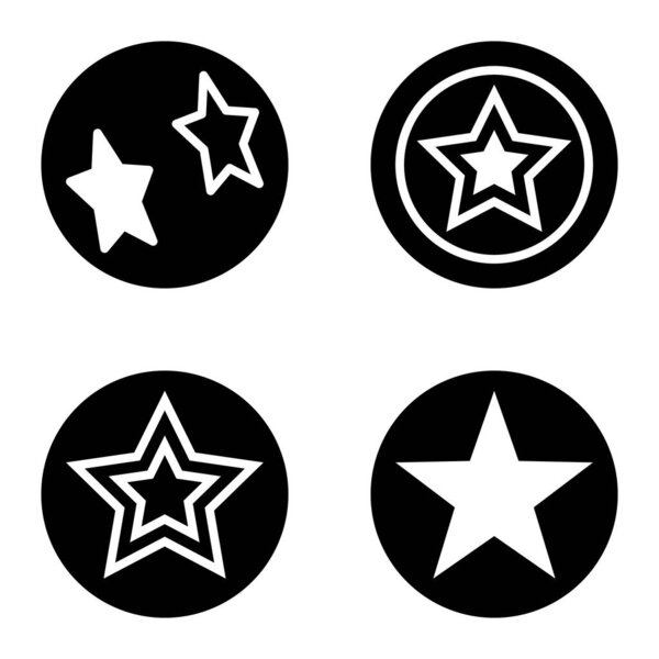 Stars1sg Flat Icon Set Isolated On White Background