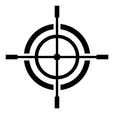 Reticle Optik Görüş Düz Simgesi Beyaz Arkaplanda İzole Edildi