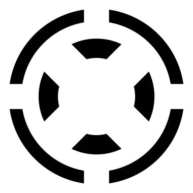 Reticle Optik Görüş Düz Simgesi Beyaz Arkaplanda İzole Edildi